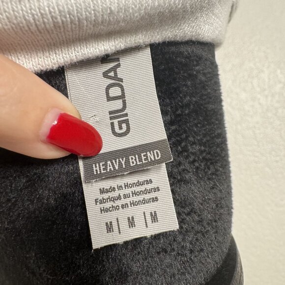 Womens White Gildan Heavy Blend Crew Neck Sweatshirt Size‎ M - Picture 4 of 5